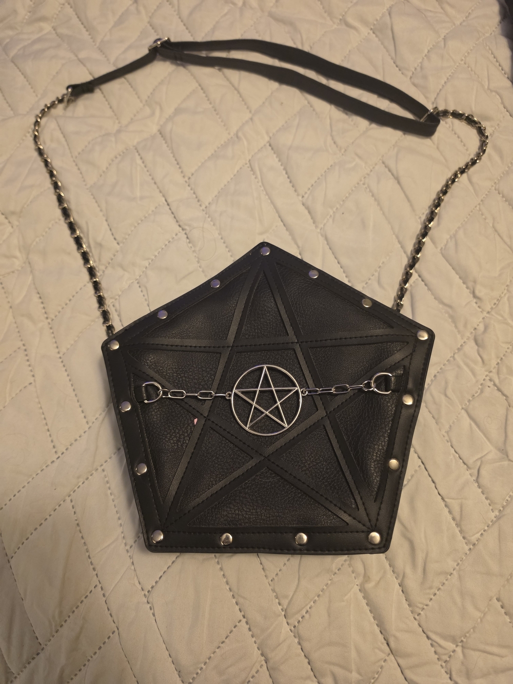 Black Pentagram Pentagonal Crossbody Bag